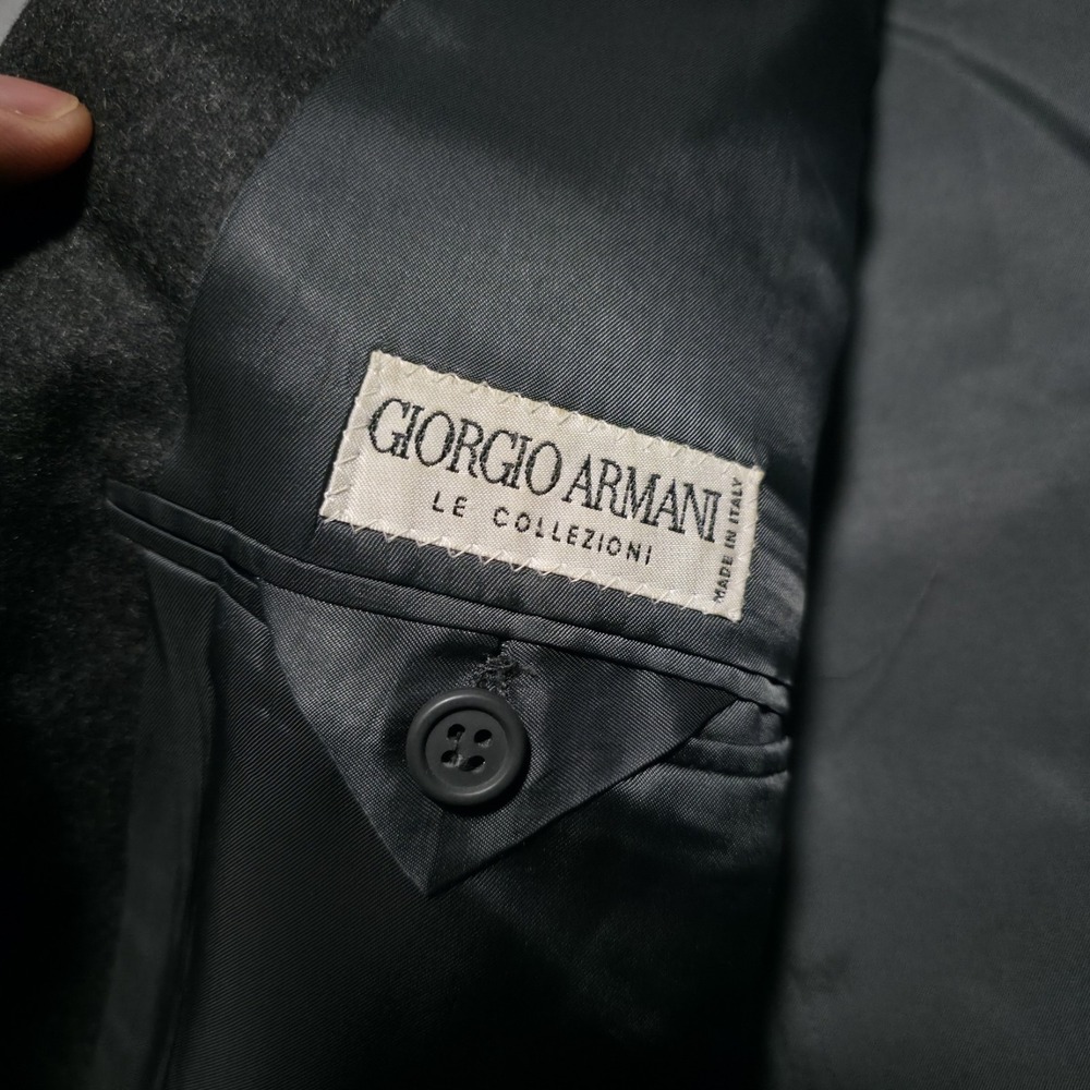 Vintage Giorgio Armani Mens 44R Dark Gray Wool Cashmere Blazer Jacket Italy Made - Picture 5 of 12